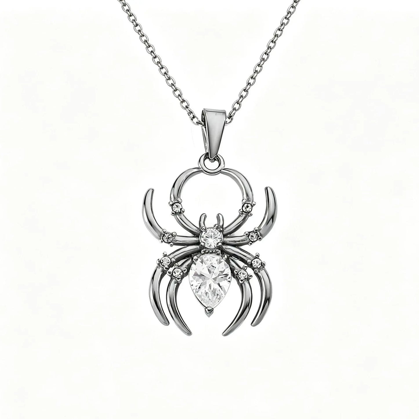 Spider Necklace Stainless Steel Halloween Gift Rust Free