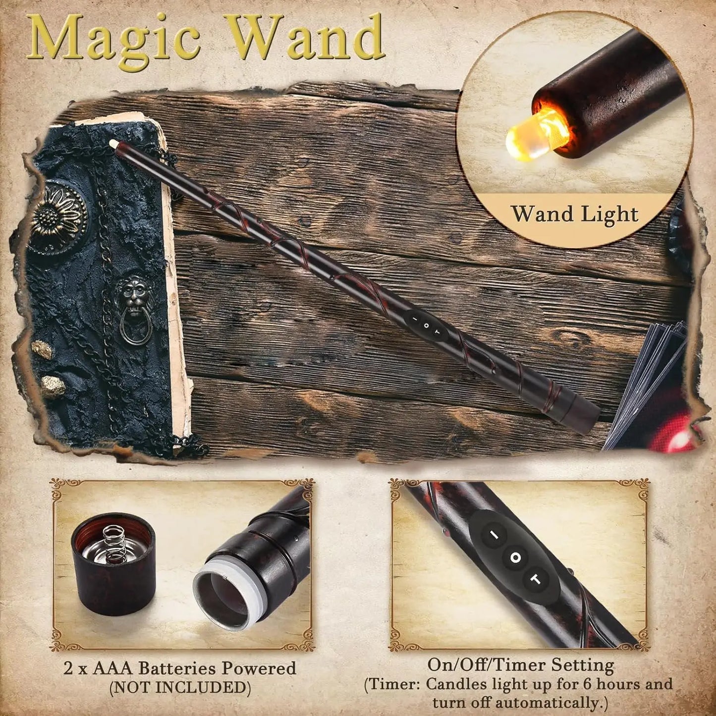 Illuminate Your Halloween with 12Pcs Floating Candles - Enchanting Flameless Magic Hanging Candles with Wand Remote for 3D Party Decor