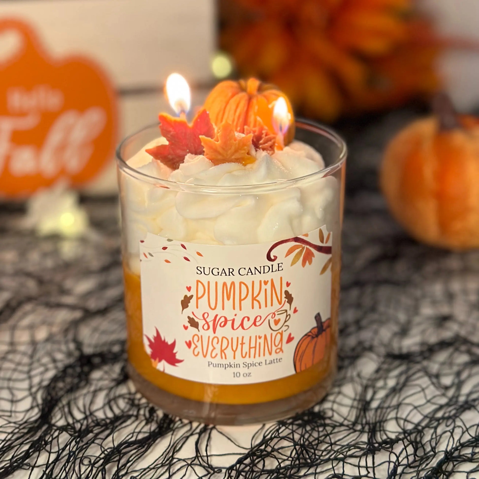 Pumpkin Spice Latte Candle – Fall Soy Candle Gift | Cinnamon Nutmeg Pumpkin Aroma | Cozy Autumn Home Decor | Handmade Dessert Candle | Housewarming Gift | Gift for Her | Seasonal Scented Candle | Sugar Candle | Vegan | Natural Wax