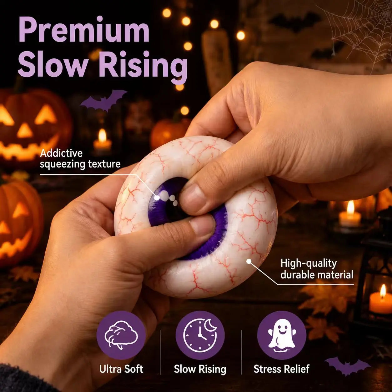 Adorable Halloween Ghost Maruko Squeeze Toy Set - Perfect for Stress Relief and Party Treat Bags!