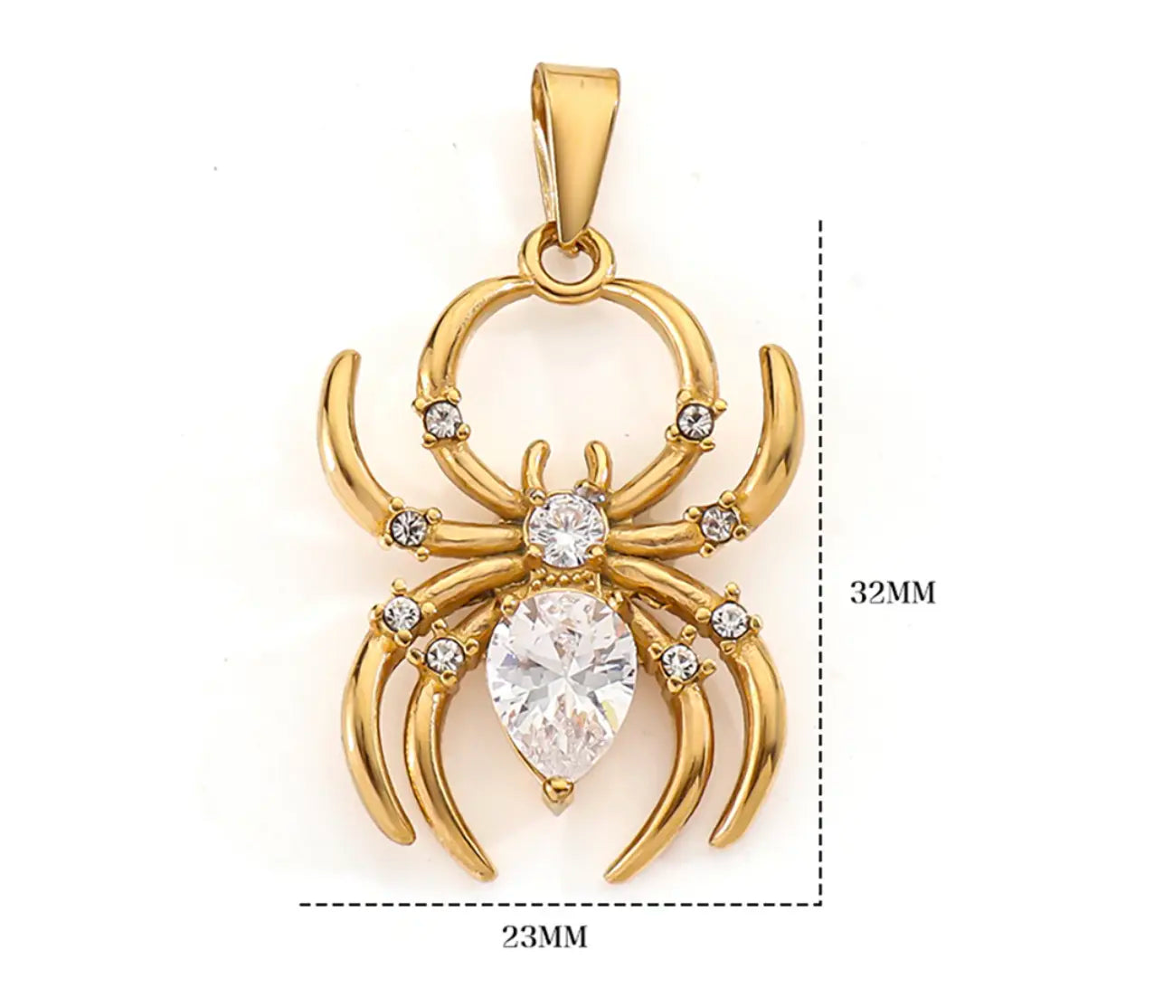 Spider Necklace Stainless Steel Halloween Gift Rust Free