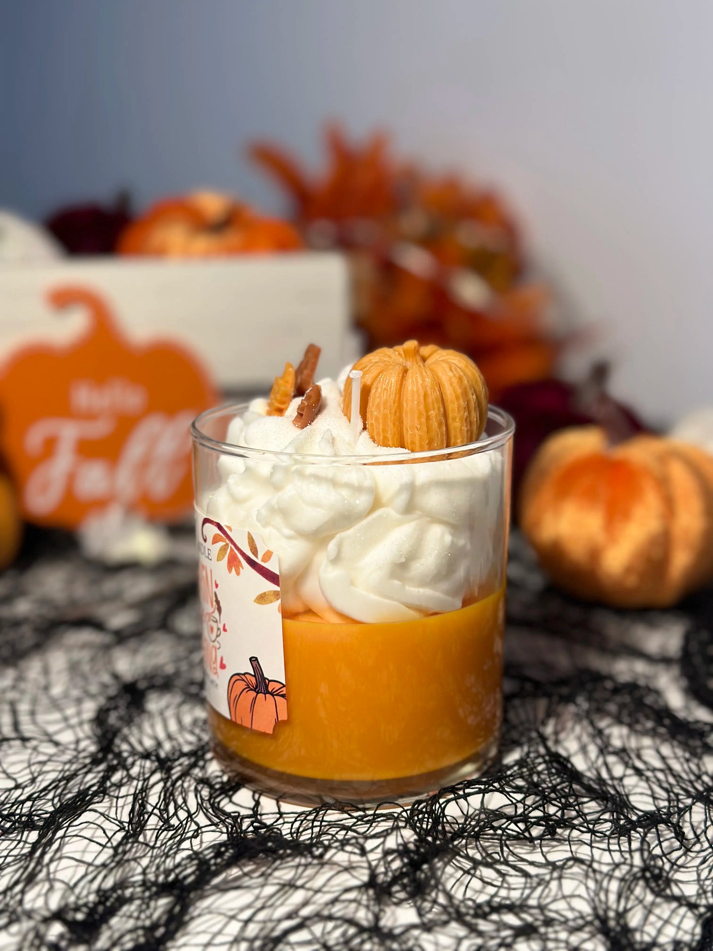 Pumpkin Spice Latte Candle – Fall Soy Candle Gift | Cinnamon Nutmeg Pumpkin Aroma | Cozy Autumn Home Decor | Handmade Dessert Candle | Housewarming Gift | Gift for Her | Seasonal Scented Candle | Sugar Candle | Vegan | Natural Wax