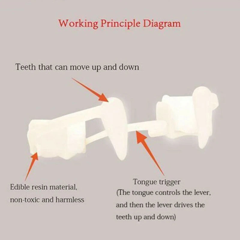 New Retractable Teeth Halloween Vampire Teeth Cosplay Supplies Props Teeth Zombie Fangs Vampire Dracula Teeth Dentures Fangs