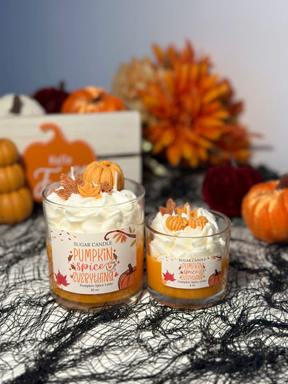 Pumpkin Spice Latte Candle – Fall Soy Candle Gift | Cinnamon Nutmeg Pumpkin Aroma | Cozy Autumn Home Decor | Handmade Dessert Candle | Housewarming Gift | Gift for Her | Seasonal Scented Candle | Sugar Candle | Vegan | Natural Wax