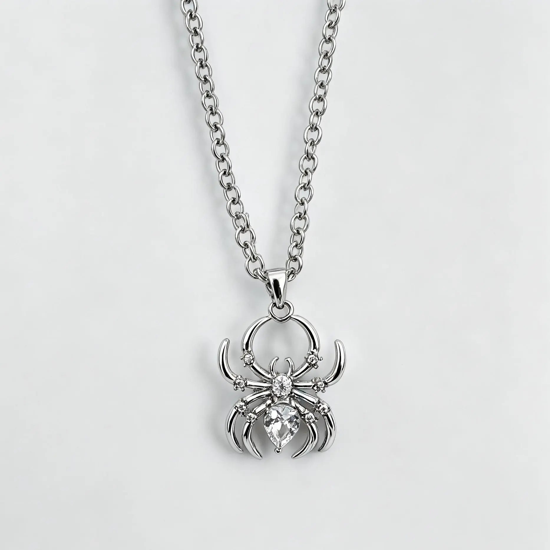 Spider Necklace Stainless Steel Halloween Gift Rust Free