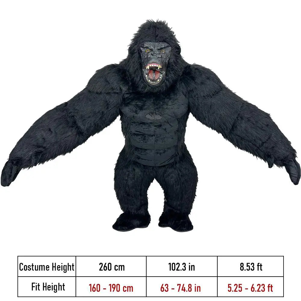 8.2 Ft Tall Inflatable Gorilla Costume Set, Women’S Cosplay Inflatable Outfit Set, Suitable for Halloween and Holiday Events, Costume Set, Inflatable Outfit Set