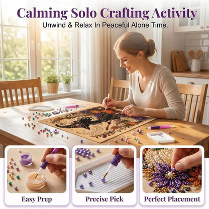 Halloween Pearl Art DIY Kit,Pearl Painting Set for Adults,Kids, Fun Fall Home Art Project, Creative Holiday Activity Gift