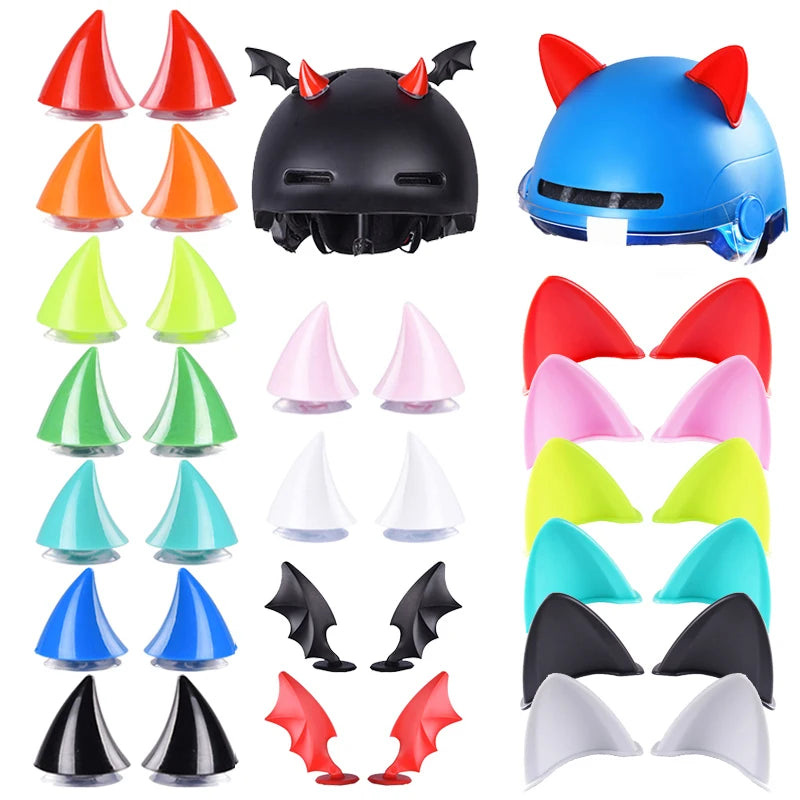 Adorable 2-Piece Cat Ears Helmet Stickers - Perfect for Stylish Riders!