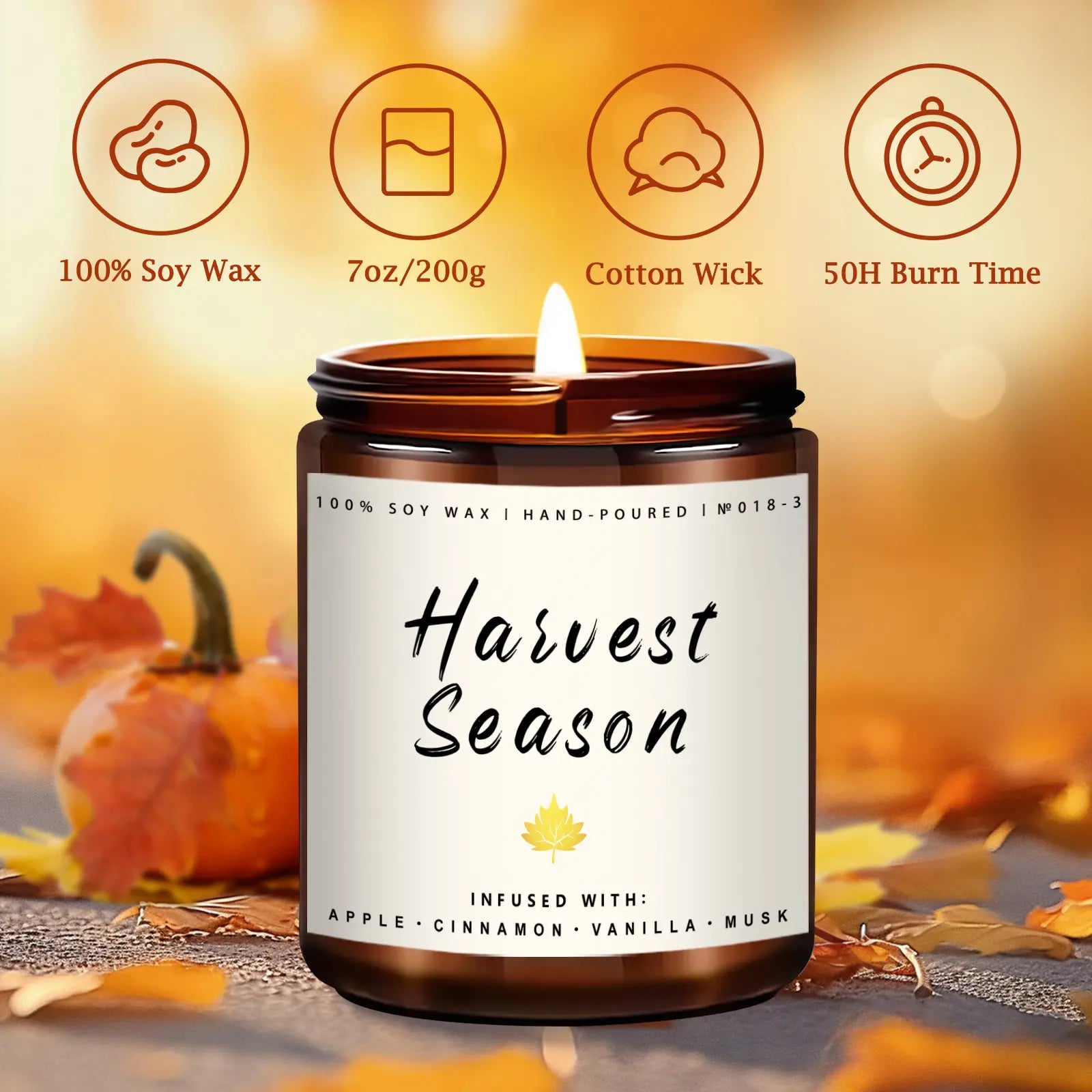 Experience the Essence of Autumn with Our 4-Pack Fall Scented Candle Set - Perfect for Home Decor and Gifting!
