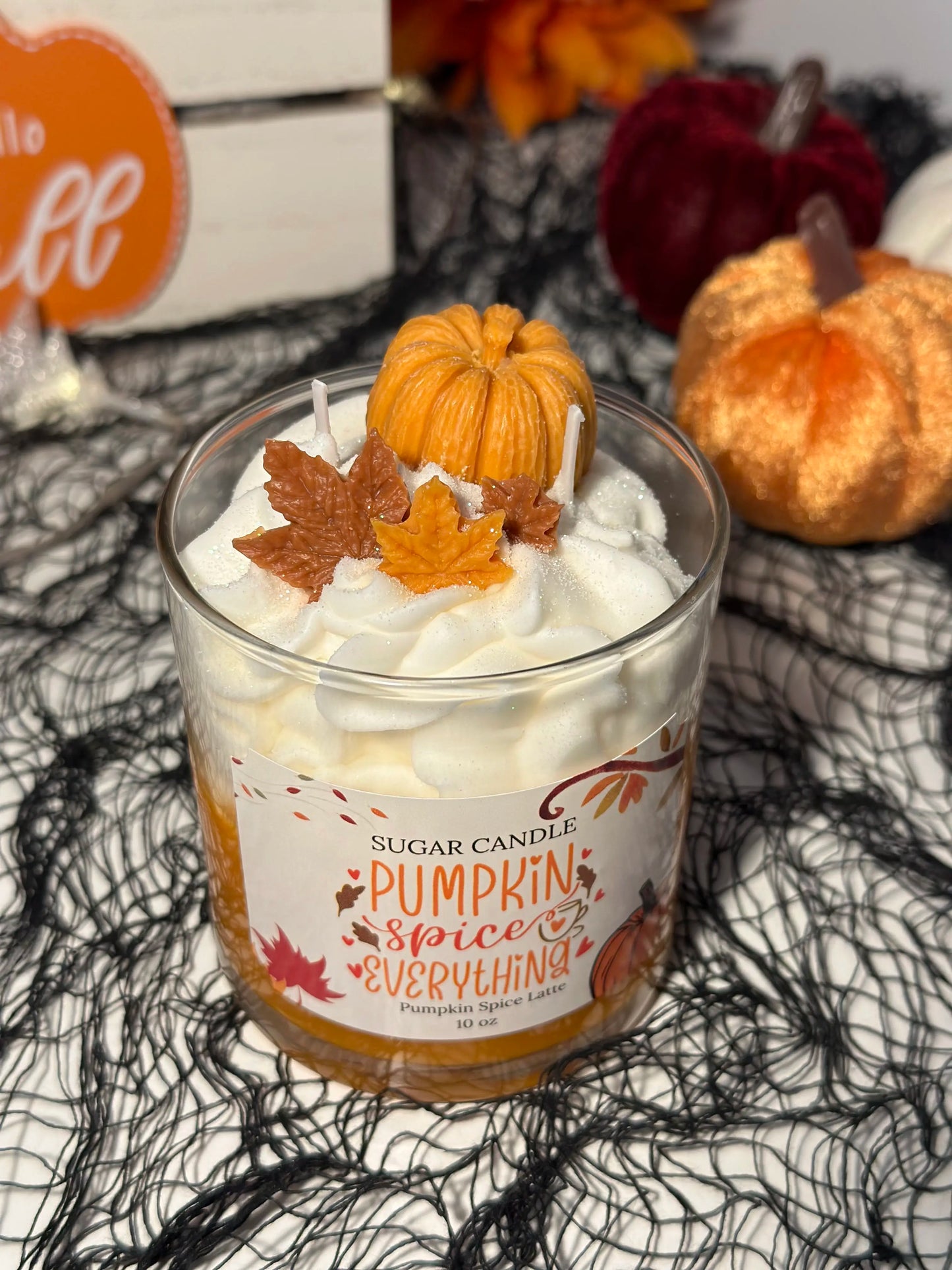 Pumpkin Spice Latte Candle – Fall Soy Candle Gift | Cinnamon Nutmeg Pumpkin Aroma | Cozy Autumn Home Decor | Handmade Dessert Candle | Housewarming Gift | Gift for Her | Seasonal Scented Candle | Sugar Candle | Vegan | Natural Wax