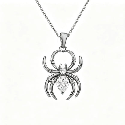 Spider Necklace Stainless Steel Halloween Gift Rust Free