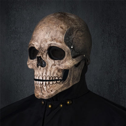Unleash Your Inner Horror: Realistic Creepy Halloween Skull Mask with Movable Jaw for Adults