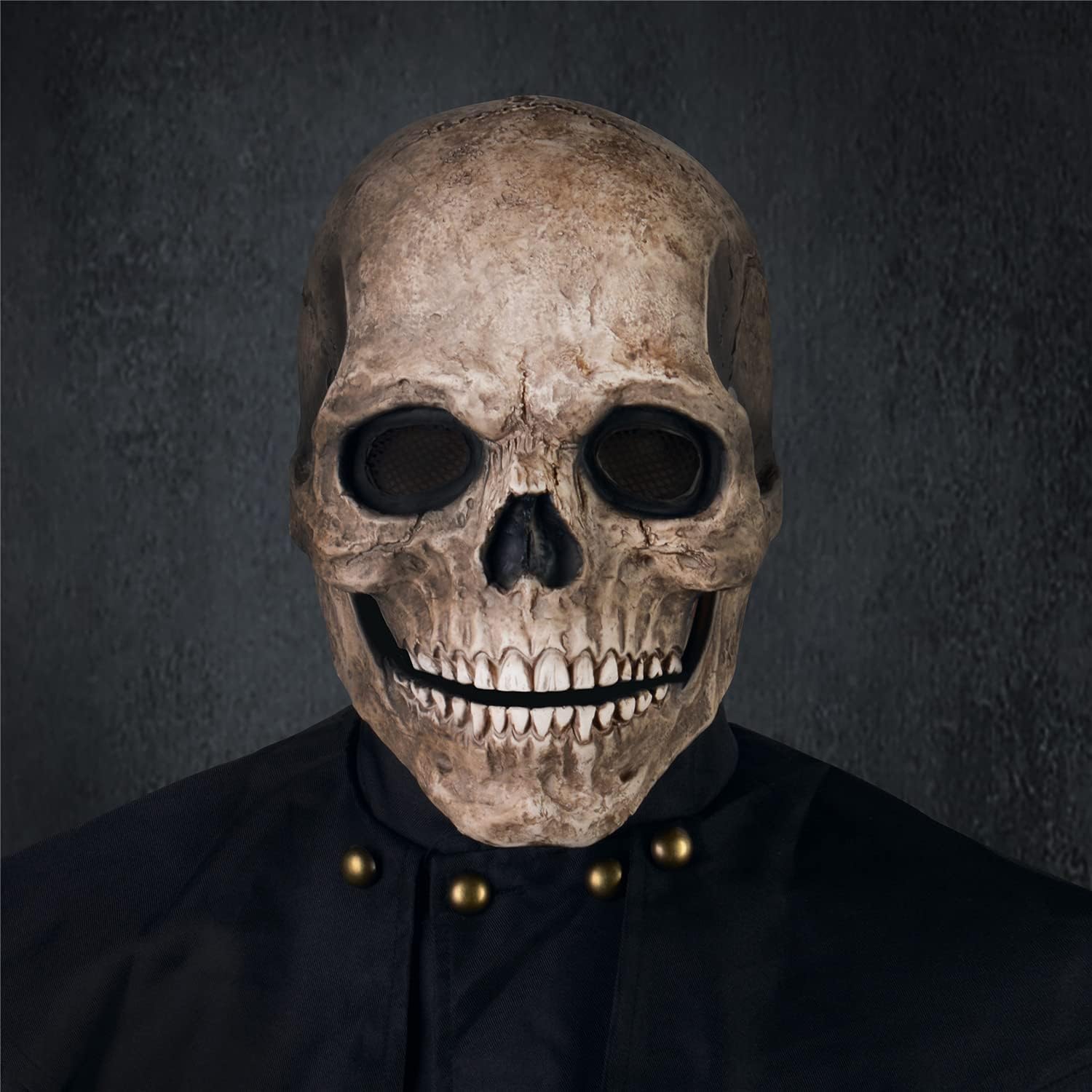 Unleash Your Inner Horror: Realistic Creepy Halloween Skull Mask with Movable Jaw for Adults