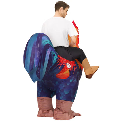 Halloween Costume Inflatable Chicken Rooster Cosplay Costume Adult Suit Funny Costume Gift for Men Women