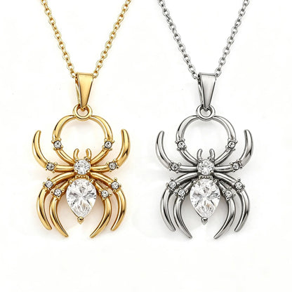 Spider Necklace Stainless Steel Halloween Gift Rust Free