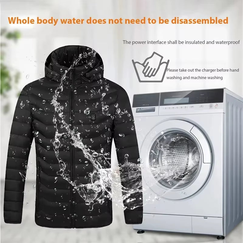 9/19 Areas Heated Jacket Women'S Warm Vest USB Men'S Heating Jacket Heated Vests Coat Hunting Hiking Camping Autumn Winter Male