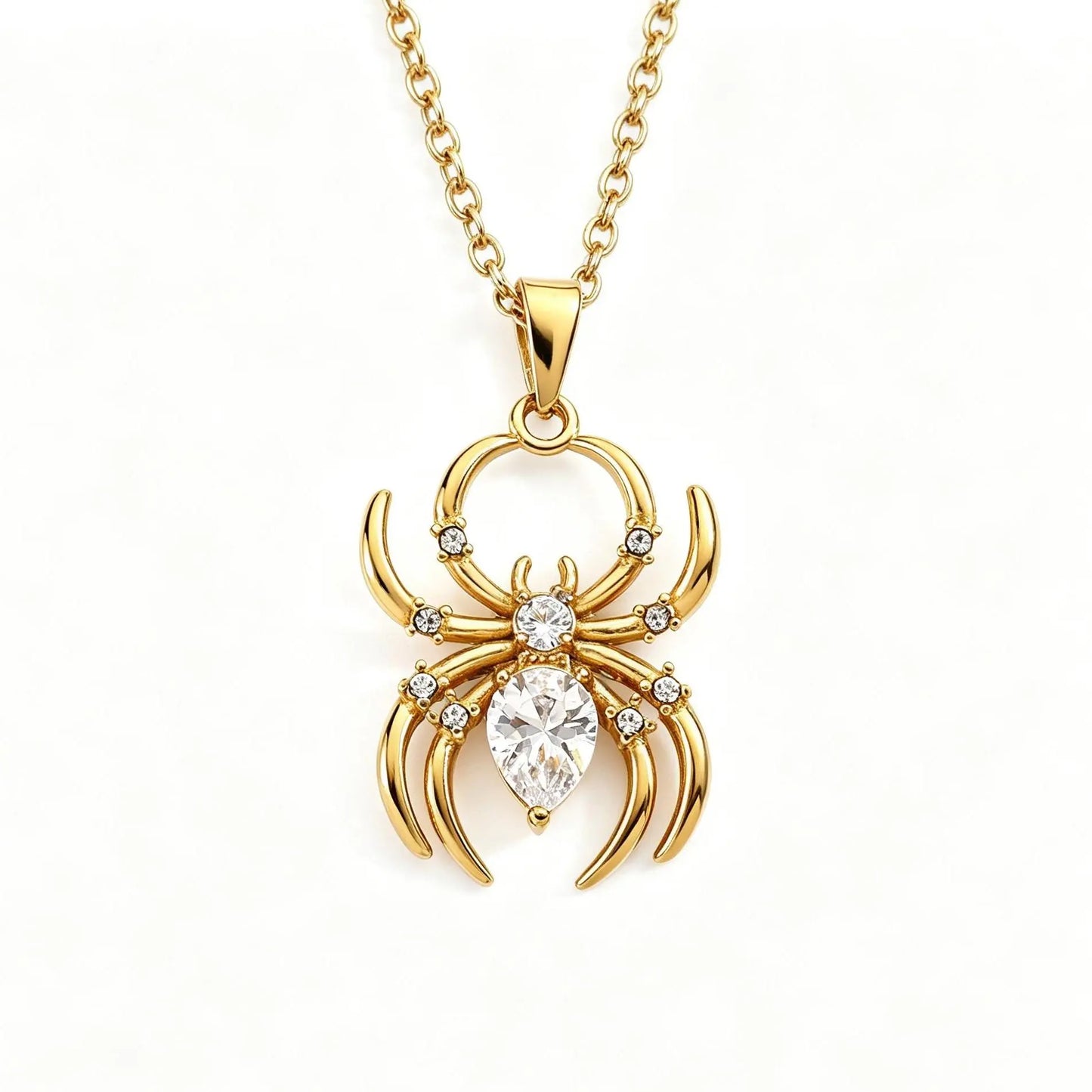 Spider Necklace Stainless Steel Halloween Gift Rust Free