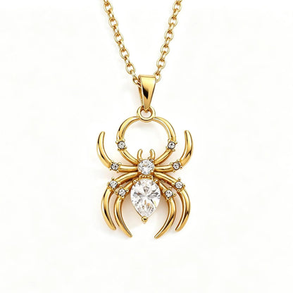 Spider Necklace Stainless Steel Halloween Gift Rust Free