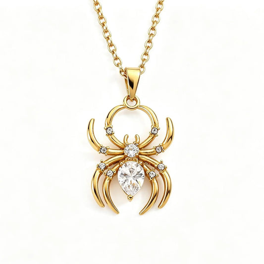 Spider Necklace Stainless Steel Halloween Gift Rust Free