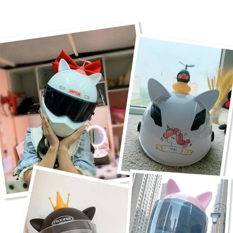 Adorable 2-Piece Cat Ears Helmet Stickers - Perfect for Stylish Riders!