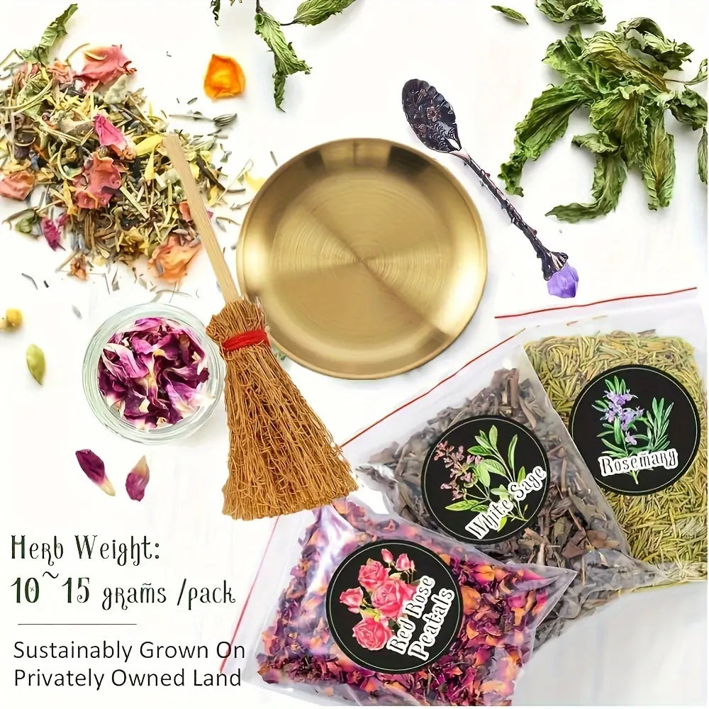 94/130Pcs Complete Witchcraft Supplies Kit, Large Wiccan Spell Box with Crystals, Candles, Herbs & Ritual Tools, Beginner Witch Starter Set for Pagan Rituals, Halloween Decor & Spiritual Practice Gift Aroma Fragrance Scented