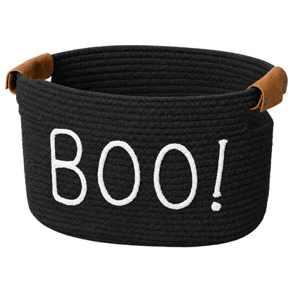 Gejoy Large Boo Basket with Handles for Halloween Spooky Face Boo Basket Cute Halloween Boo Basket Boo Woven Trick or Treat Gift Organizer for Halloween Party Favors, Spooky Gift Basket for Girlfriends Adults Her Bestie Teens Boyfriends Girls Sister Mom
