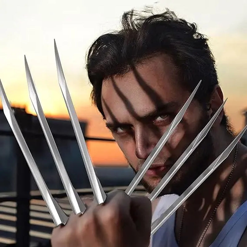 Unleash Your Inner Hero with the Wolverine Claws Costume - Stylish Crewneck for Ultimate Superhero Cosplay, Complete with Gift Necklace!