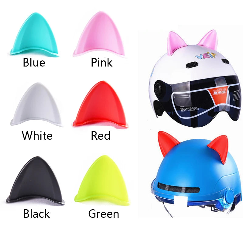 Adorable 2-Piece Cat Ears Helmet Stickers - Perfect for Stylish Riders!