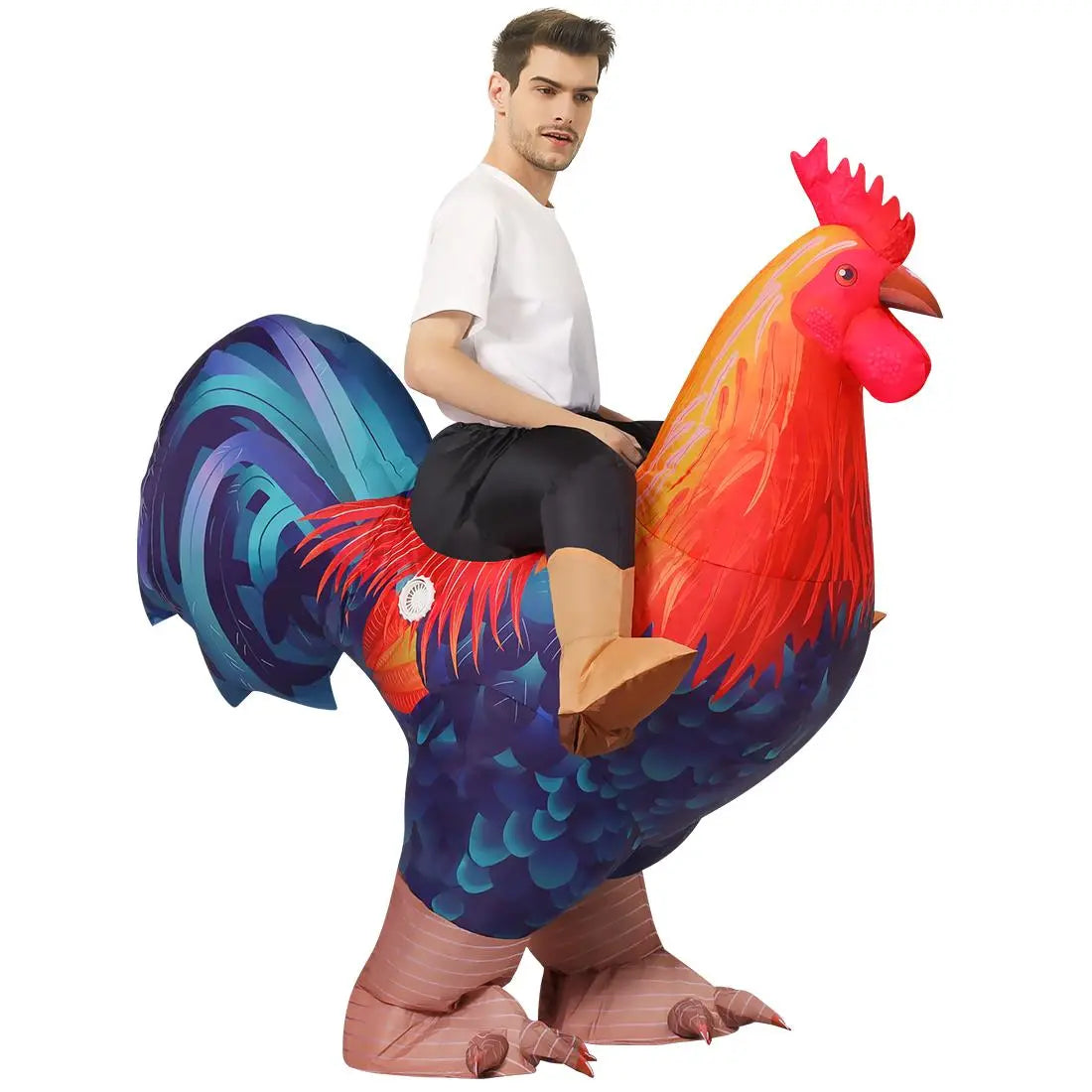 Halloween Costume Inflatable Chicken Rooster Cosplay Costume Adult Suit Funny Costume Gift for Men Women