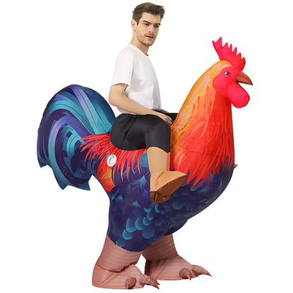 Halloween Costume Inflatable Chicken Rooster Cosplay Costume Adult Suit Funny Costume Gift for Men Women