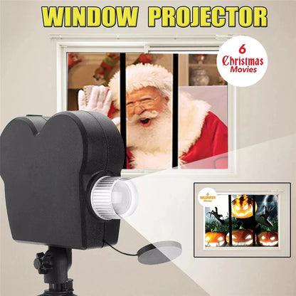 Transform Your Holidays with the Halloween & Christmas Projector - Waterproof LED Holographic Lamp with 12 Spooky Movies for Outdoor Fun!