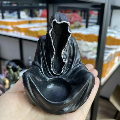 Enchant Your Halloween with the Nordic Ghost Wizard Candle Holder - A Creative Resin Ornament for Spooky Celebrations