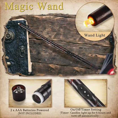 Illuminate Your Halloween with 12Pcs Floating Candles - Enchanting Flameless Magic Hanging Candles with Wand Remote for 3D Party Decor