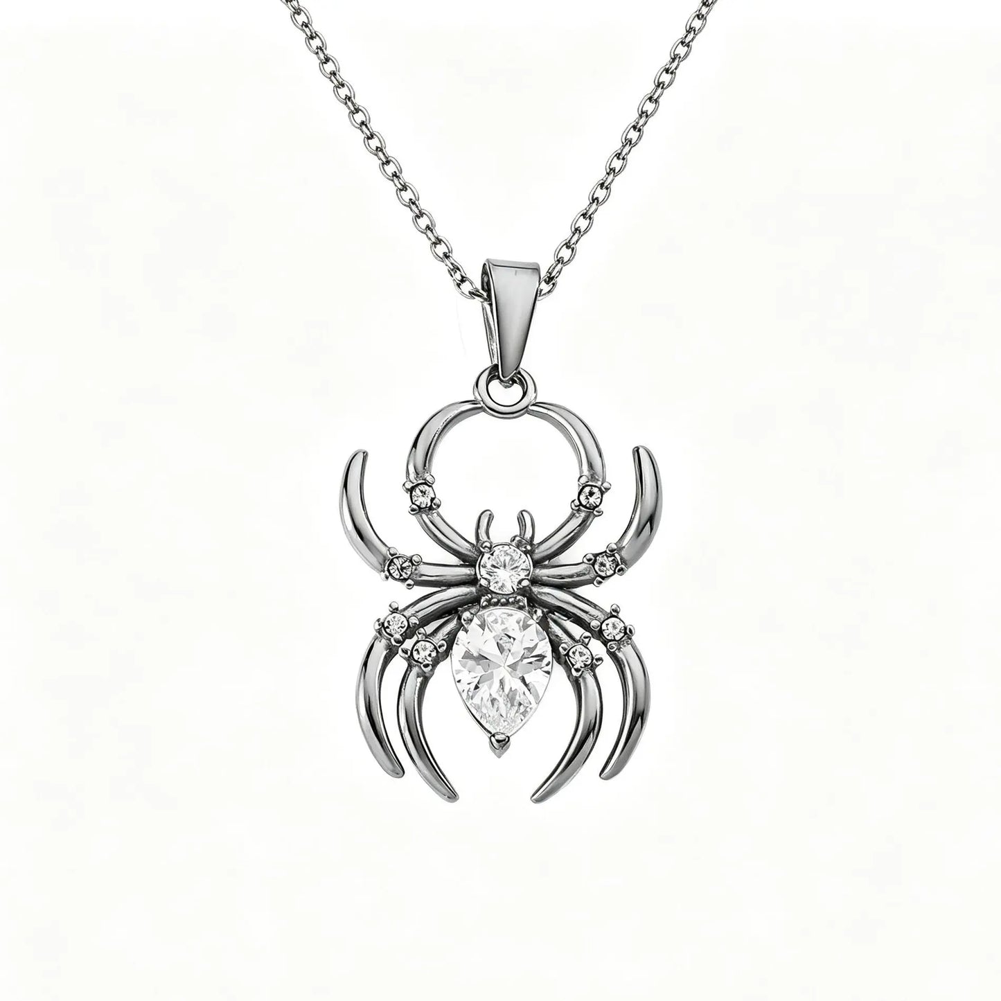 Spider Necklace Stainless Steel Halloween Gift Rust Free