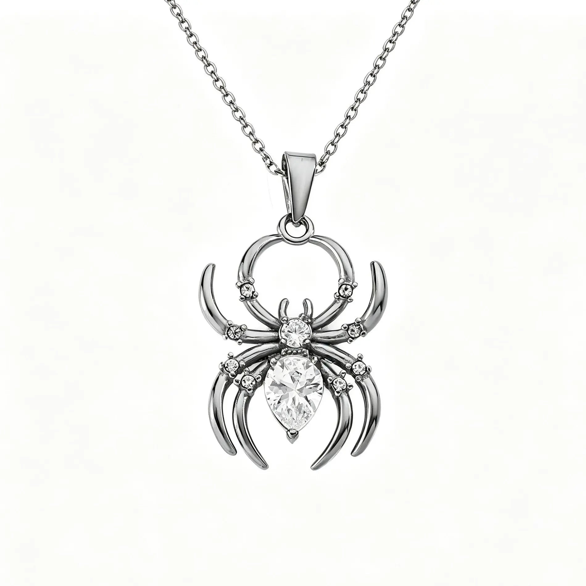 Spider Necklace Stainless Steel Halloween Gift Rust Free