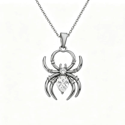 Spider Necklace Stainless Steel Halloween Gift Rust Free