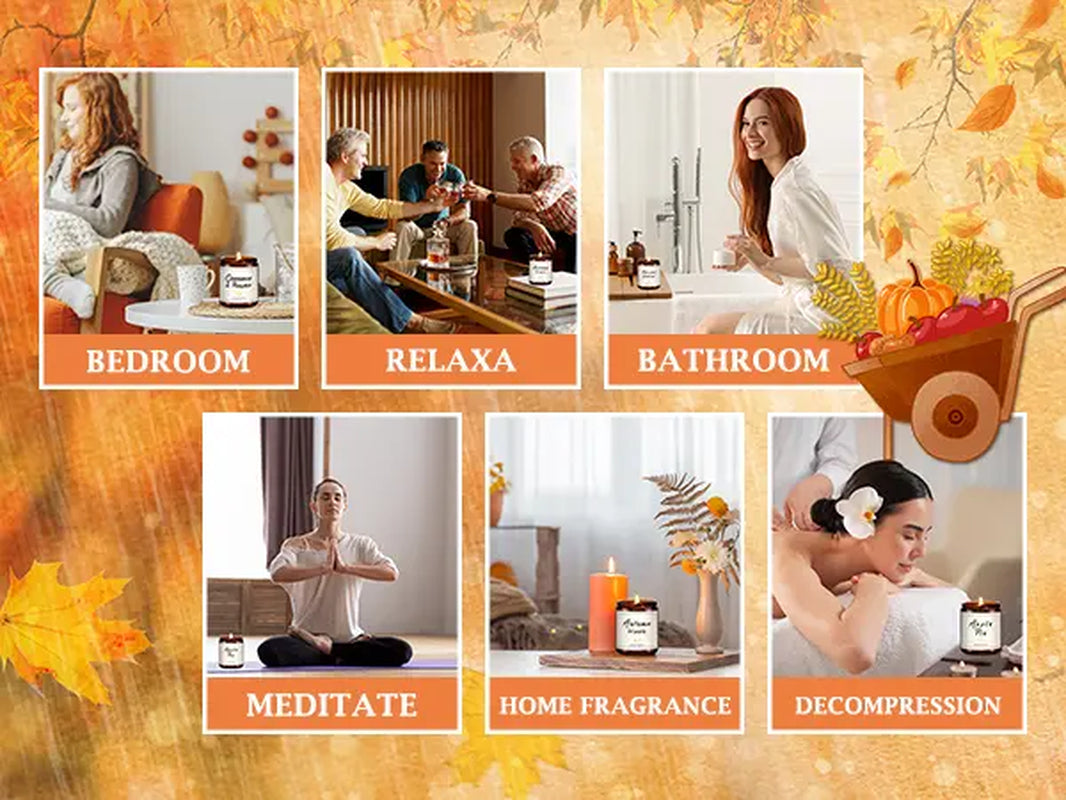 Experience the Essence of Autumn with Our 4-Pack Fall Scented Candle Set - Perfect for Home Decor and Gifting!