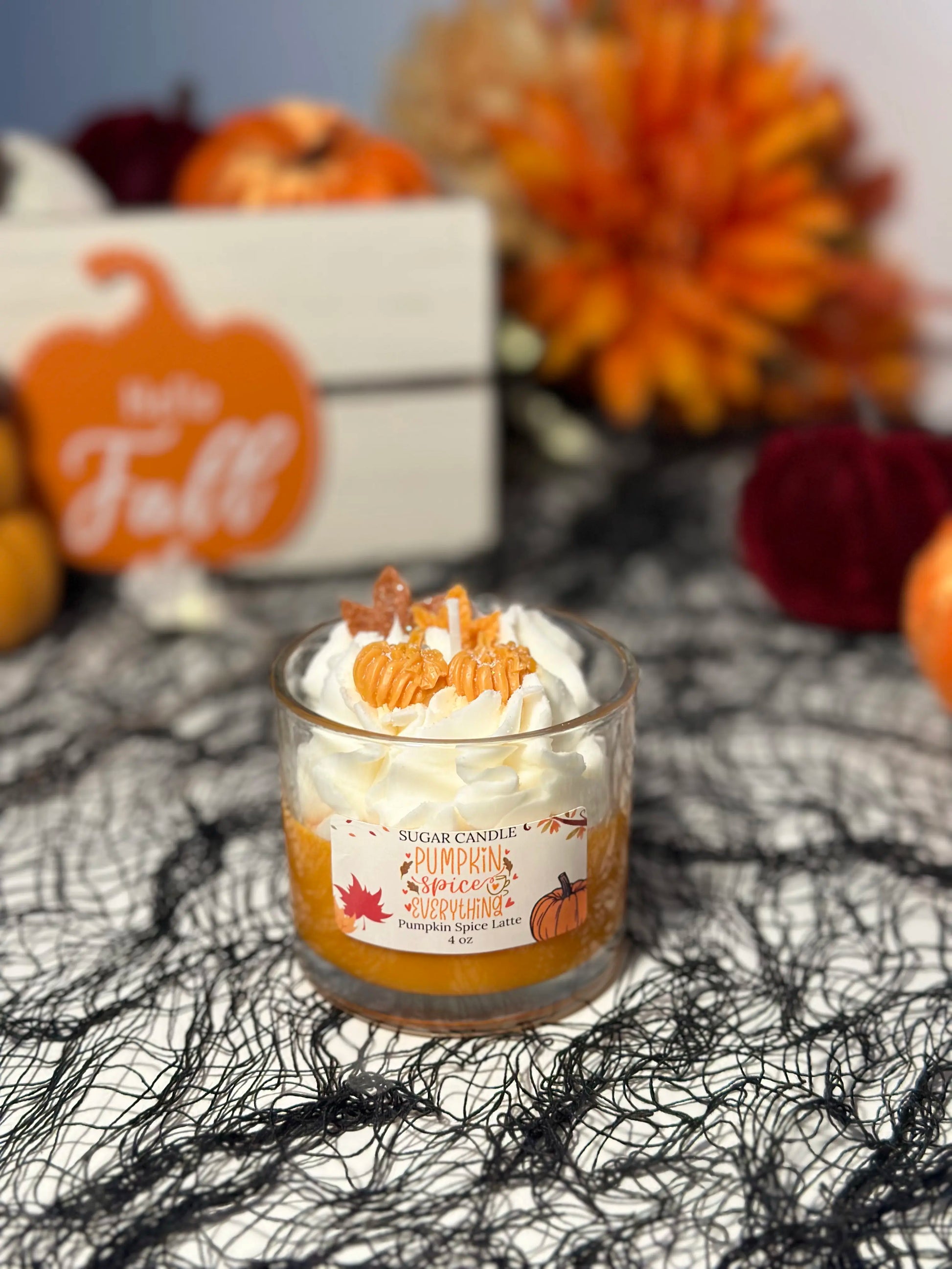 Pumpkin Spice Latte Candle – Fall Soy Candle Gift | Cinnamon Nutmeg Pumpkin Aroma | Cozy Autumn Home Decor | Handmade Dessert Candle | Housewarming Gift | Gift for Her | Seasonal Scented Candle | Sugar Candle | Vegan | Natural Wax