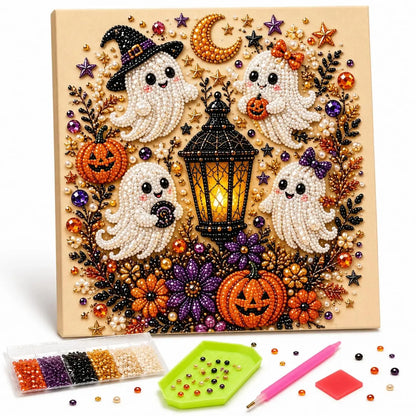 Halloween Pearl Art DIY Kit,Pearl Painting Set for Adults,Kids, Fun Fall Home Art Project, Creative Holiday Activity Gift