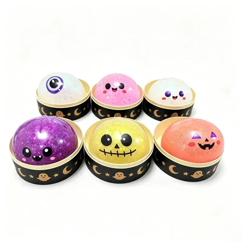 Adorable Halloween Ghost Maruko Squeeze Toy Set - Perfect for Stress Relief and Party Treat Bags!