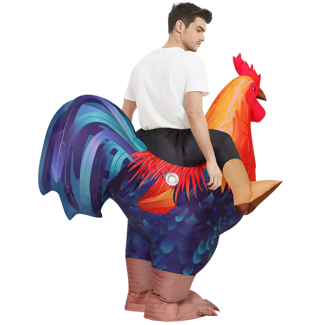 Halloween Costume Inflatable Chicken Rooster Cosplay Costume Adult Suit Funny Costume Gift for Men Women