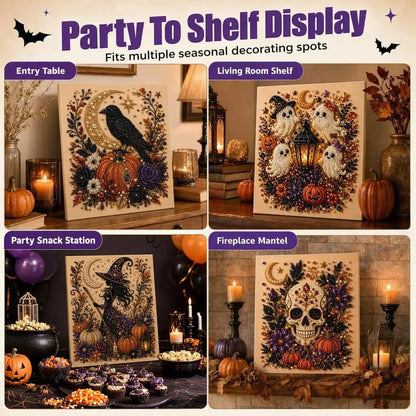 Halloween Pearl Art DIY Kit,Pearl Painting Set for Adults,Kids, Fun Fall Home Art Project, Creative Holiday Activity Gift