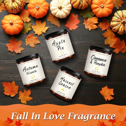 Experience the Essence of Autumn with Our 4-Pack Fall Scented Candle Set - Perfect for Home Decor and Gifting!