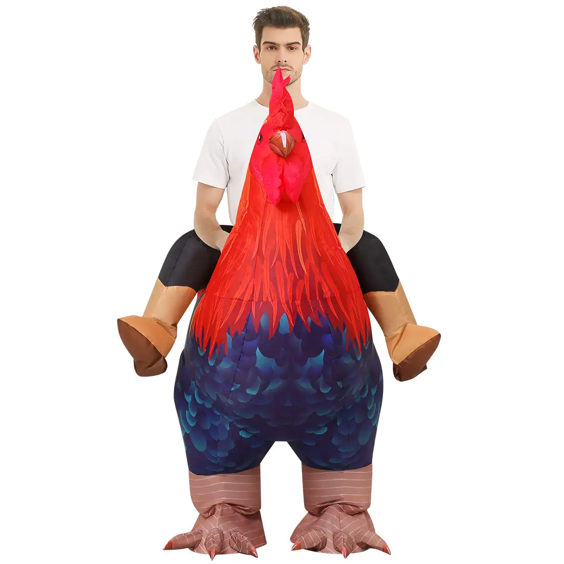 Halloween Costume Inflatable Chicken Rooster Cosplay Costume Adult Suit Funny Costume Gift for Men Women
