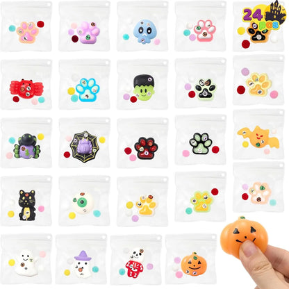 JOYIN 24Pcs/60Pcs/100Pcs Halloween Mochi Squishy Toys, Halloween Toys for Halloween Party Favors, Halloween Sensory Stress Relief Toys Bulk, Trick or Treats Classroom Prizes Gifts Goodie Bag Fillers