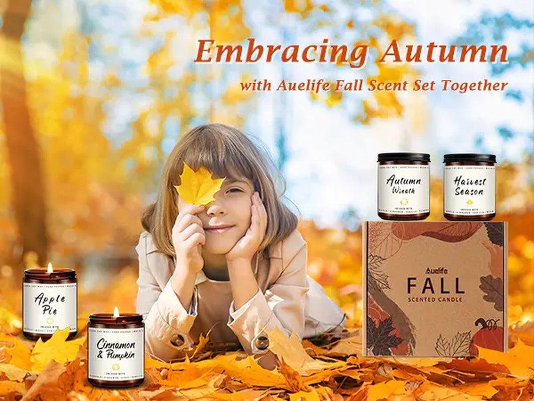 Experience the Essence of Autumn with Our 4-Pack Fall Scented Candle Set - Perfect for Home Decor and Gifting!
